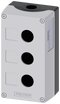 SIEMENS 3SU1853-0AA00-0AB1 Enclosure for command devices, 22 mm, round, metal, gray, 3 command points