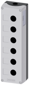 SIEMENS 3SU1856-0AA00-0AB1 Enclosure for command devices, 22 mm, round, metal, gray, 6 command points