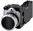 SIEMENS 3SU1150-0AB10-1FA0 Pushbutton, 22 mm, round, metal, high gloss, black, button, 1 NO + 1 NC