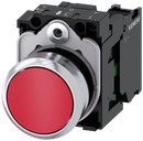 SIEMENS 3SU1150-0AB20-1BA0 Pushbutton, 22 mm, round, metal, high gloss, red, button, 1 NO