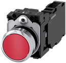 SIEMENS 3SU1150-0AB20-1FA0 Pushbutton, 22 mm, round, metal, high gloss, red, button, 1 NO + 1 NC