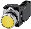 SIEMENS 3SU1150-0AB30-1FA0 Pushbutton, 22 mm, round, metal, high gloss, yellow, button, 1 NO + 1 NC