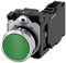 SIEMENS 3SU1150-0AB40-1FA0 Pushbutton, 22 mm, round, metal, high gloss, green, button, 1 NO + 1 NC