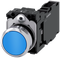 SIEMENS 3SU1150-0AB50-1FA0 Pushbutton, 22 mm, round, metal, high gloss, blue, button, 1 NO + 1 NC