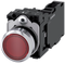 SIEMENS 3SU1152-0AB20-1FA0 Pushbutton, illuminated, 22 mm, round, metal, high gloss, red, button, 1 NO + 1 NC