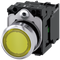 SIEMENS 3SU1152-0AB30-1BA0 Pushbutton, illuminated, 22 mm, round, metal, high gloss, yellow, button, 1 NO