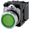 SIEMENS 3SU1152-0AB40-1BA0 Pushbutton, illuminated, 22 mm, round, metal, high gloss, green, button, 1 NO