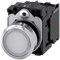 SIEMENS 3SU1152-0AB60-1BA0 Pushbutton, illuminated, 22 mm, round, metal, high gloss, white, button, 1 NO