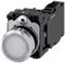 SIEMENS 3SU1153-0AB60-1FA0 Pushbutton, illuminated, 22 mm, round, metal, high gloss, white, button, 1 NO + 1 NC