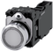 SIEMENS 3SU1152-0AB70-1FA0 Pushbutton, illuminated, 22 mm, round, metal, high gloss, clear, button, 1 NO + 1 NC
