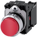 SIEMENS 3SU1150-0BB20-1CA0 Pushbutton, 22 mm, round, metal, high gloss, red, button, 1 NC