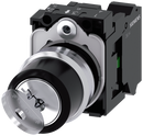 SIEMENS 3SU1150-4BF11-3BA0 Key-operated switch RONIS, 22 mm, round, metal, high gloss, key removal O+I