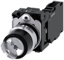 SIEMENS 3SU1150-4BF11-1FA0 Key-operated switch RONIS, 22 mm, round, metal, high gloss, key removal O+I