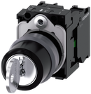 SIEMENS 3SU1130-4BL11-1NA0 Key-operated switch RONIS, 22 mm, round, metal front ring, key removal I+O+II