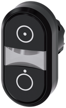 SIEMENS 3SU1000-3AB11-0AQ0 Twin pushbutton, 22 mm, round, plastic, black: Symbol 5264, black