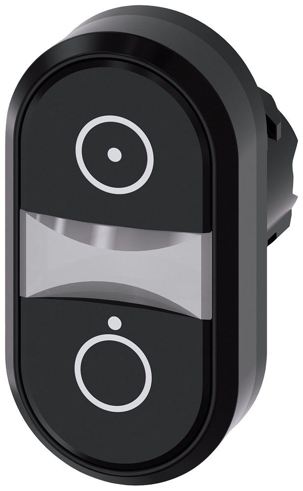 SIEMENS 3SU1000-3AB11-0AQ0 Twin pushbutton, 22 mm, round, plastic, black: Symbol 5264, black