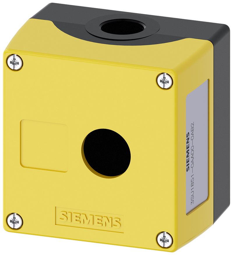 SIEMENS 3SU1851-0AA00-0AB2 Enclosure for command devices, 22 mm, round, metal, yellow, 1 command point