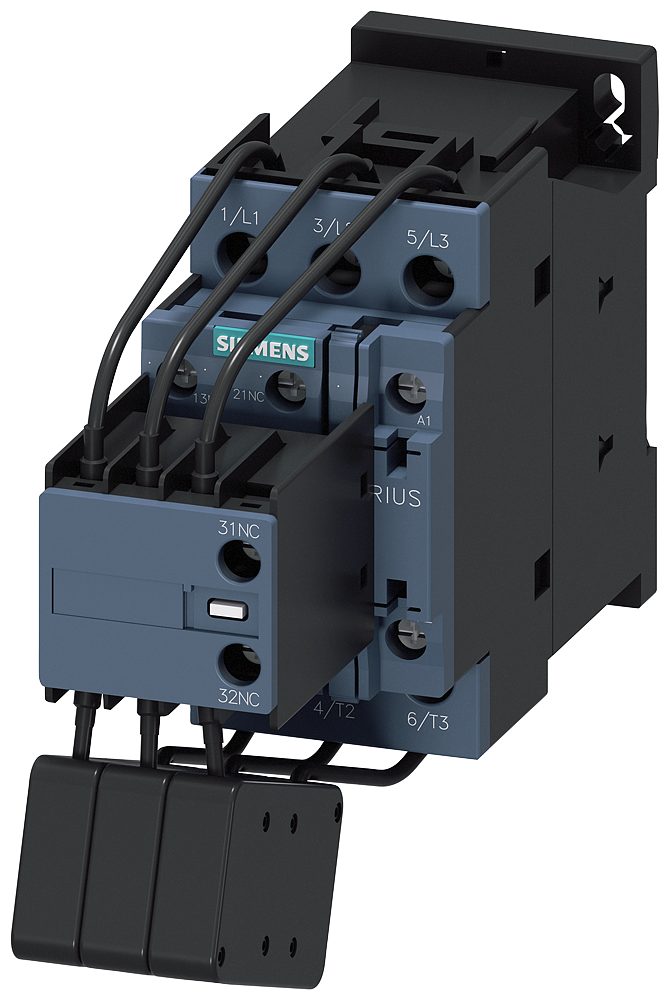 SIEMENS 3RT2627-1AP05 Contactor, AC-6B, 25 kVAr/400 V, 1 NO + 2 NC, 230 V AC, 50 Hz, 3-pole