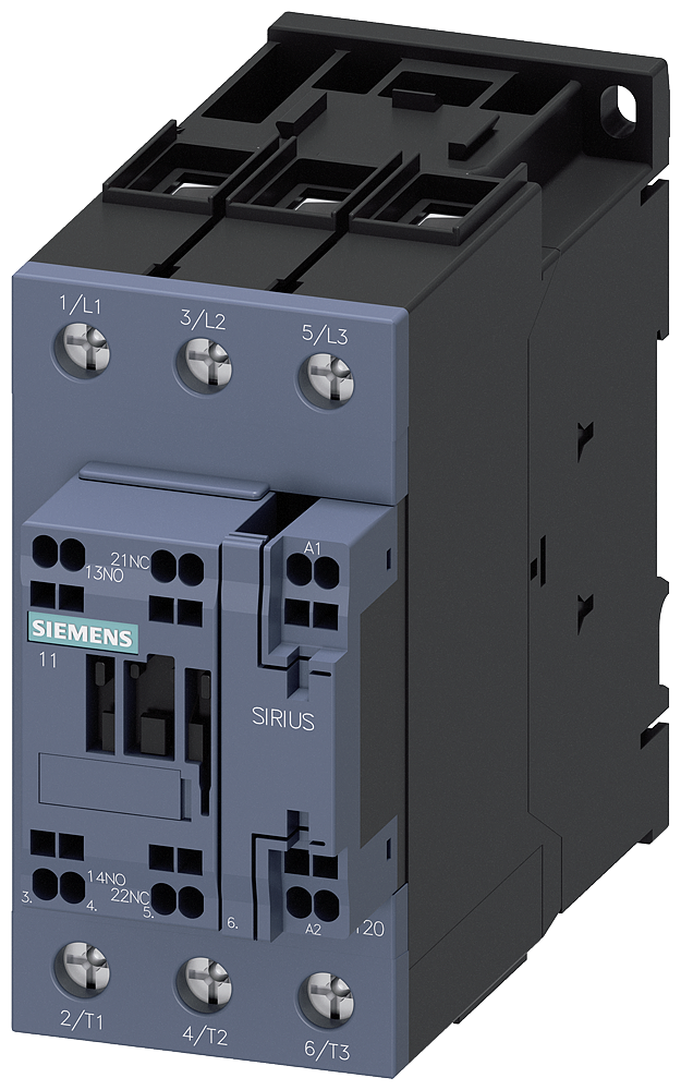 SIEMENS 3RT2035-3AF00 Contactor, AC-3e, 40 A/18.5 kW/400 V, 3-pole, 110 V AC/50 Hz, 1 NO+1 NC, screw terminal/spring-type terminal