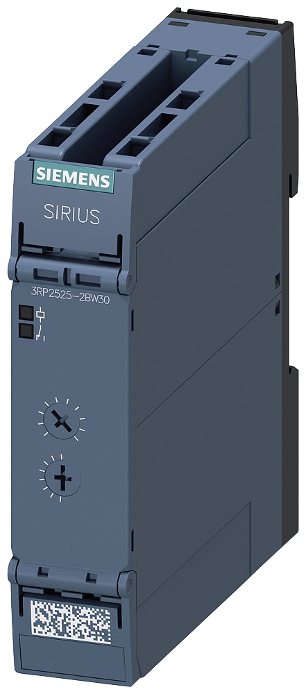 SIEMENS 3RP2525-2BW30 Timing relay, ON-delay, 2 CO, 7 time ranges, 0.05s-100h, 12-240 V AC/DC