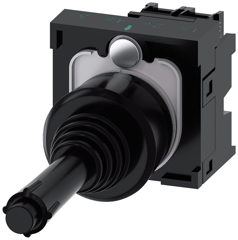 SIEMENS 3SU1100-7BD10-1NA0 Coordinate switch, 22 mm, round, plastic, black, vertical, 1 NO, 1 NO