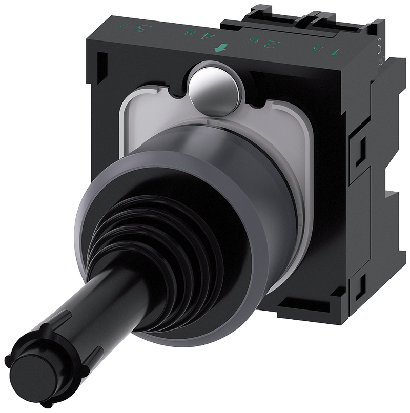 SIEMENS 3SU1130-7BB10-1NA0 Coordinate switch, 22 mm, round, metal front ring, black, vertical latching