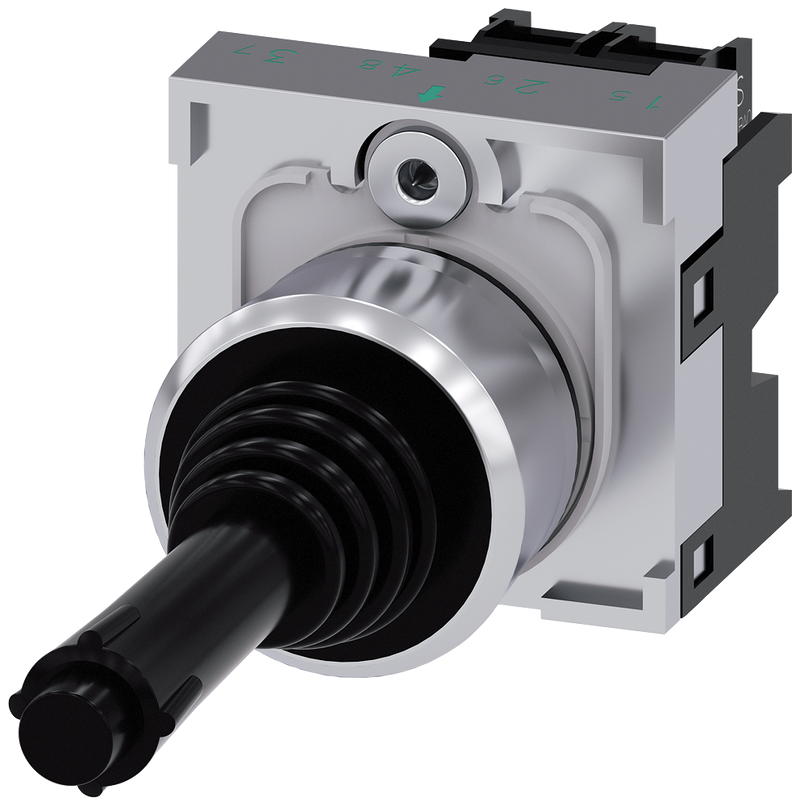 SIEMENS 3SU1150-7BB88-1NA0 Coordinate switch, 22 mm, round, metal high gloss, black, vertical latching