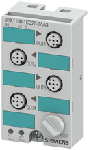 SIEMENS 3RK1100-1CQ20-0AA3 AS-i compact module K45, IP67, digital, 4 output, 4x1 output, electr., 24 V DC max. 3 A