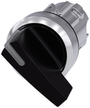 Siemens 3SU1052-2CF10-0AA0 Illuminable selector switch, 22 mm, round, metal shiny, black, Selector switch long, 2 switch positions O-I, latching, actuating angle 90?, 10:30h/13:30h