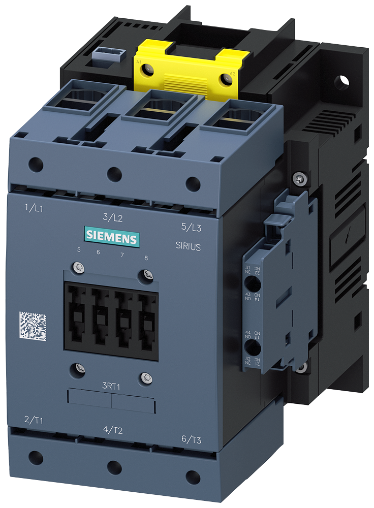SIEMENS 3RT1054-1SF36 Contactor, AC-3e, 115 A/55 kW/400 V, 3-pole, 96-127 V AC/DC, F-PLC-IN, 2 NO+2 NC, box terminal/screw terminal