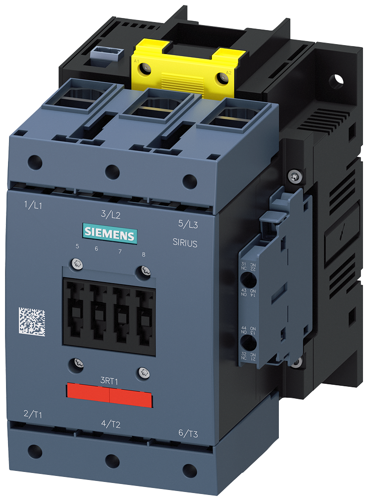 SIEMENS 3RT1054-1SF36-3PA0 Contactor, AC-3e, 115 A/55 kW/400 V, 3-pole, 96-127 V AC/DC, F-PLC-IN, 2 NO+2 NC, box terminal/screw terminal