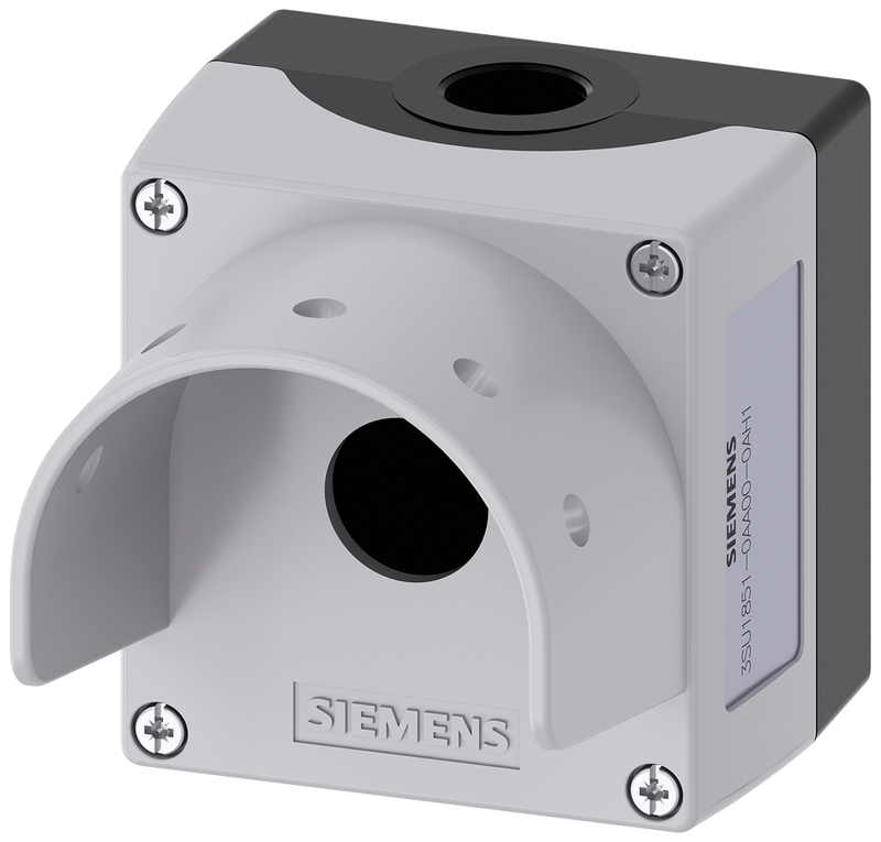 SIEMENS 3SU1851-0AA00-0AH1 Enclosure for command devices, 22 mm, round, metal, gray, 1 command point
