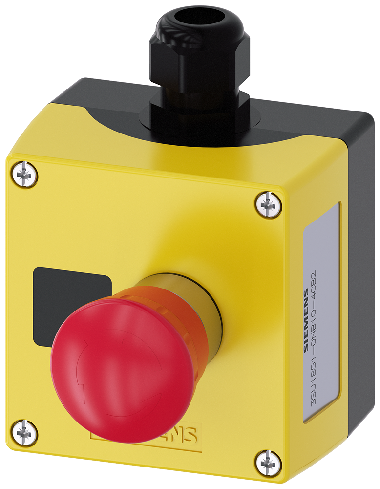SIEMENS 3SU1851-0NB10-4GB2 AS-Interface enclosure for command devices, 22 mm, metal, yellow