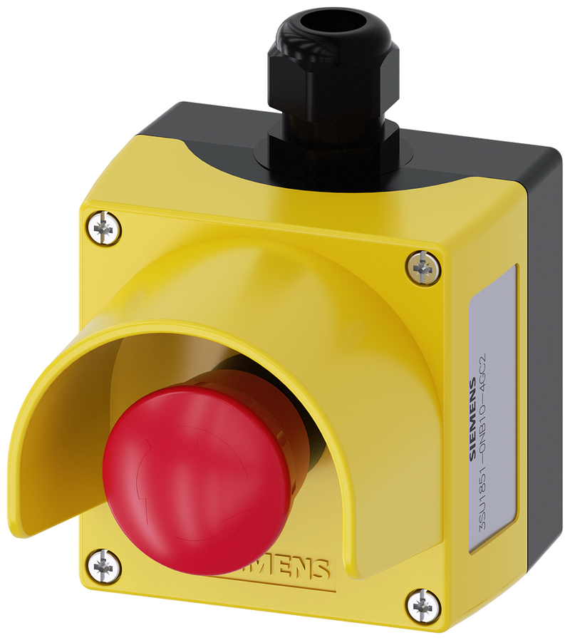 SIEMENS 3SU1851-0NB10-4GC2 AS-Interface enclosure for command devices, 22 mm, metal, yellow, protective collar