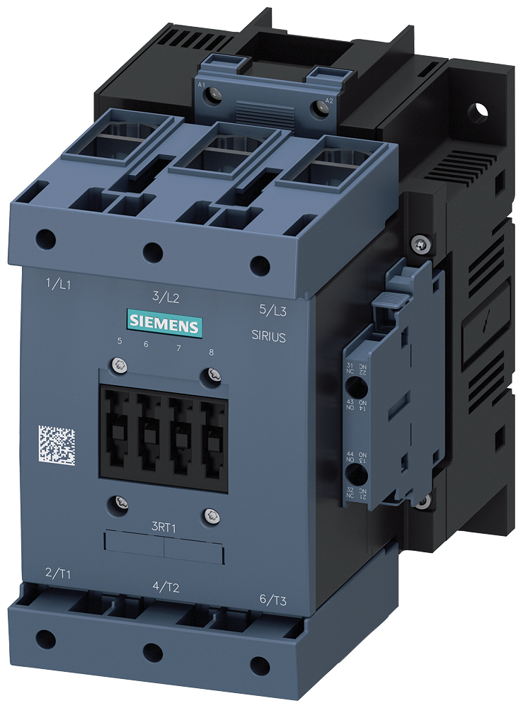 SIEMENS 3RT1056-1AB36 Contactor, AC-3e, 185 A/90 kW/400 V, 3-pole, 23-26 V AC/DC, 2 NO+2 NC, box terminal/screw terminal