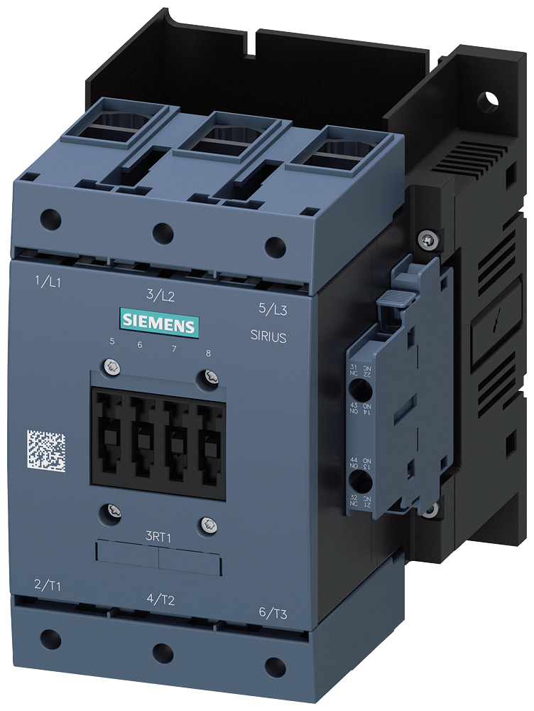 SIEMENS 3RT1054-1LA06 Contactor, AC-3e, 115 A/55 kW/400 V, 3-pole, 2 NO+2 NC, box terminal/screw terminal