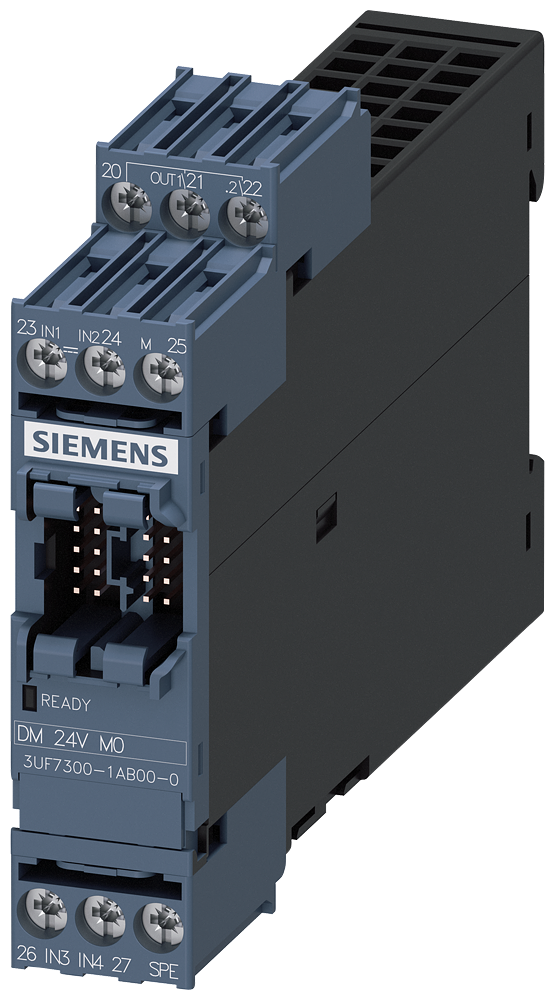 SIEMENS 3UF73001AB000 Digital module, 4 inputs and 2 relay outputs, input voltage 24 V DC, relay output