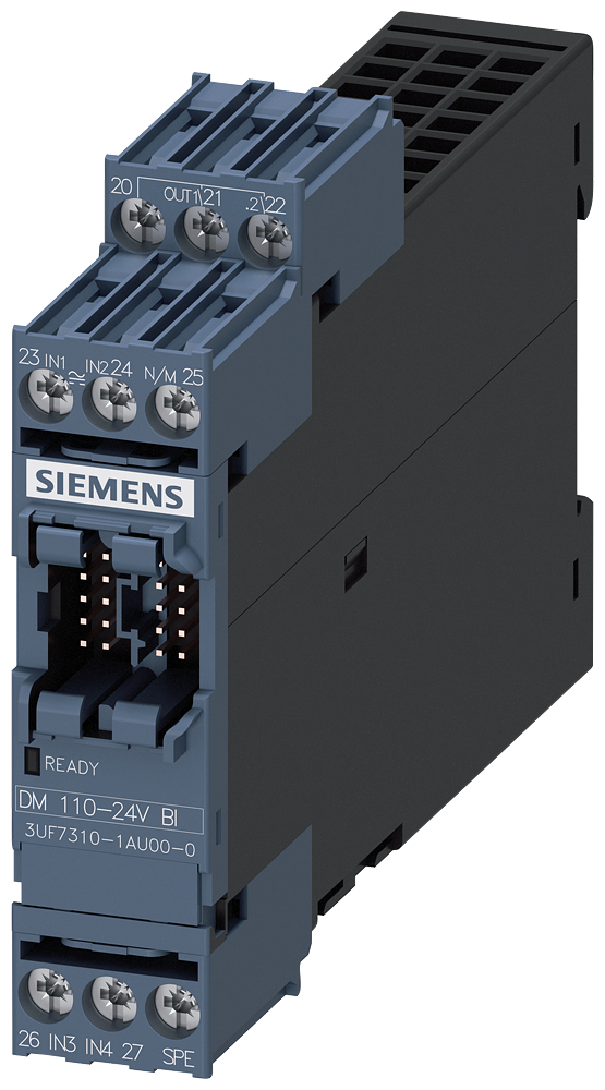 SIEMENS 3UF73101AU000 Digital module, 4 inputs and 2 relay outputs, input voltage 110-240 V AC/DC
