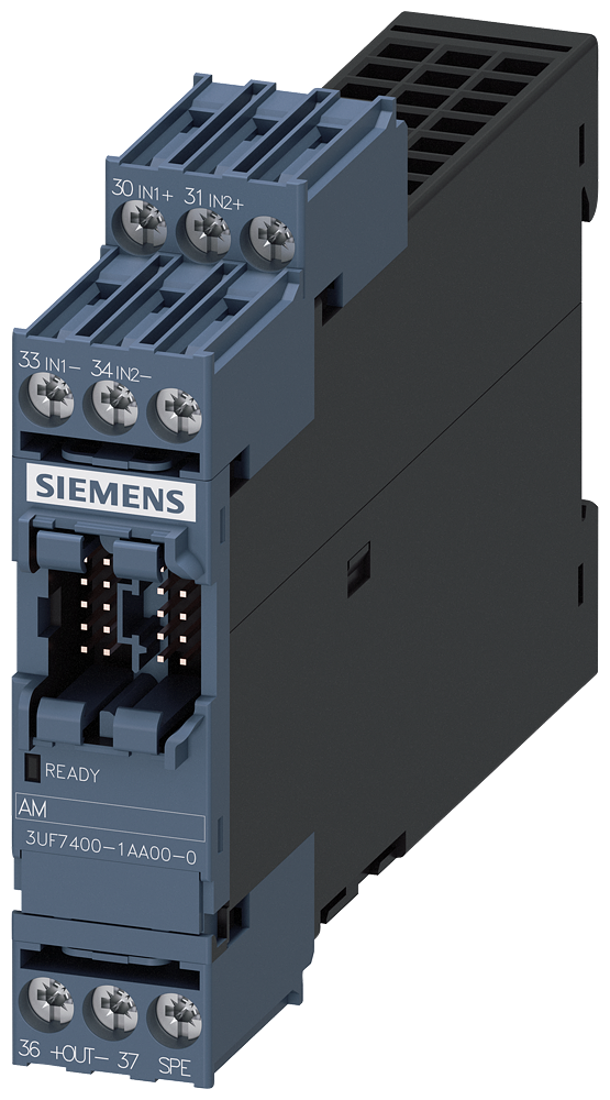 SIEMENS 3UF74001AA000 Analog module, 2 inputs (passive) and 1 output for analog signals 0/4-20 mA