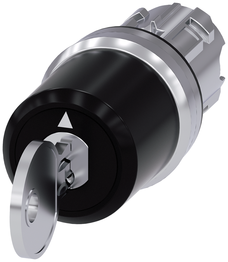 SIEMENS 3SU1050-5JL01-0AA0 Key-operated switch Siemens, w. monitoring, 22 mm, round, metal, shiny, removal I+O+II