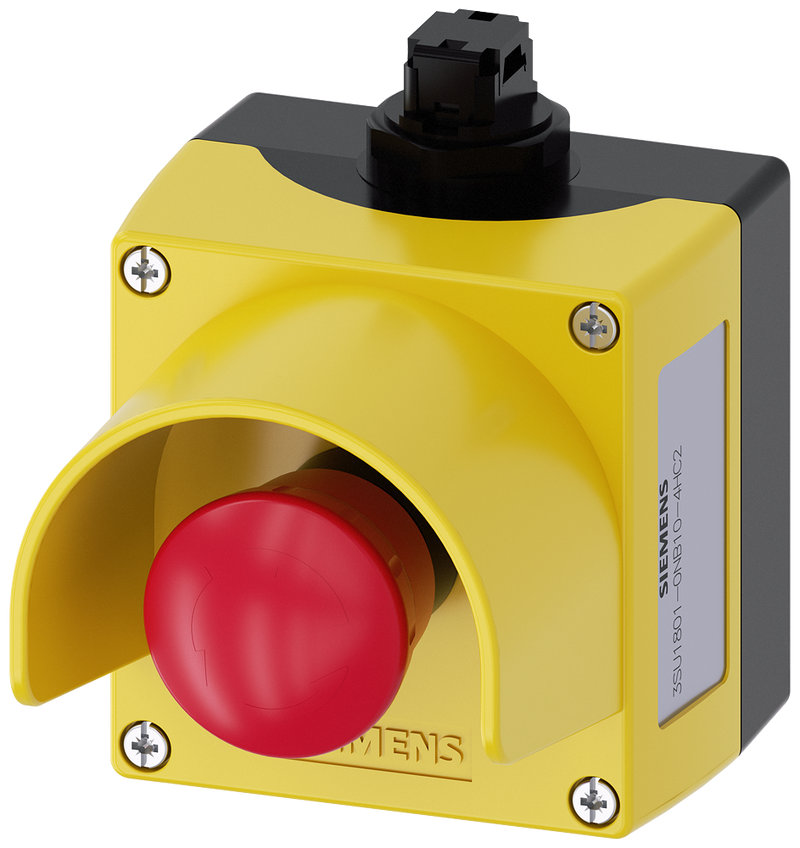 SIEMENS 3SU1801-0NB10-4HC2 AS-Interface enclosure for command devices, 22 mm, plastic, yellow, protective collar