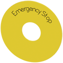 SIEMENS 3SU1900-0BB31-0DA0 Backing plate for NOT-HALT yellow with inscription: EMERGENCY STOP