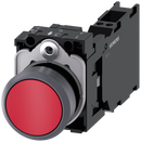 SIEMENS 3SU1130-0AB20-3FA0 Pushbutton, 22 mm, round, plastic with metal front ring, red, button, 1 NO + 1 NC