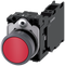 SIEMENS 3SU1130-0AB20-3FA0 Pushbutton, 22 mm, round, plastic with metal front ring, red, button, 1 NO + 1 NC