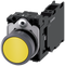 SIEMENS 3SU1130-0AB30-3FA0 Pushbutton, 22 mm, round, plastic with metal front ring, yellow, button, 1 NO + 1 NC