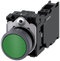 SIEMENS 3SU1130-0AB40-3FA0 Pushbutton, 22 mm, round, plastic with metal front ring, green, button, 1 NO + 1 NC