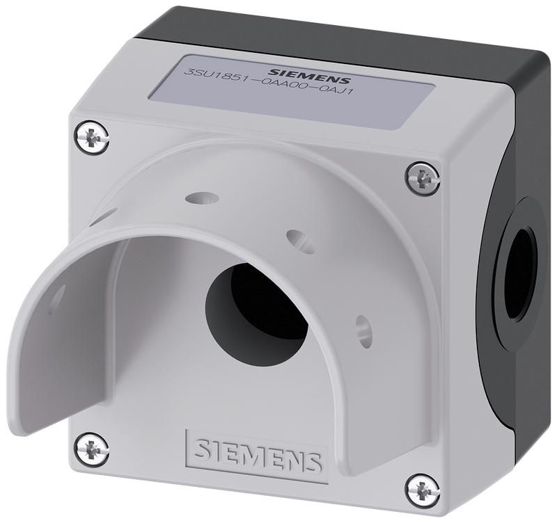 SIEMENS 3SU1851-0AA00-0AJ1 Enclosure for command devices, 22 mm, round, metal, gray, 1 command point