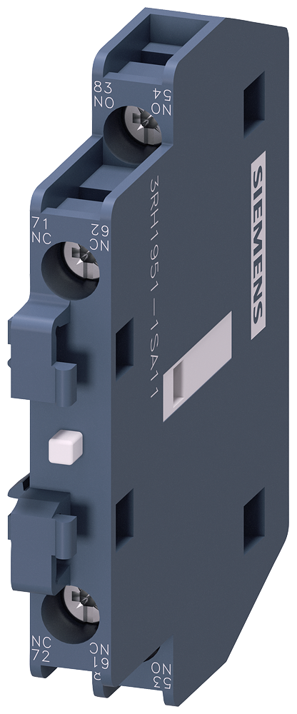 SIEMENS 3RH1951-1SA11 Auxiliary contact block, lateral, for 3RT135, 3RT136, 3RT137, 1 NO + 1 NC, screw terminals