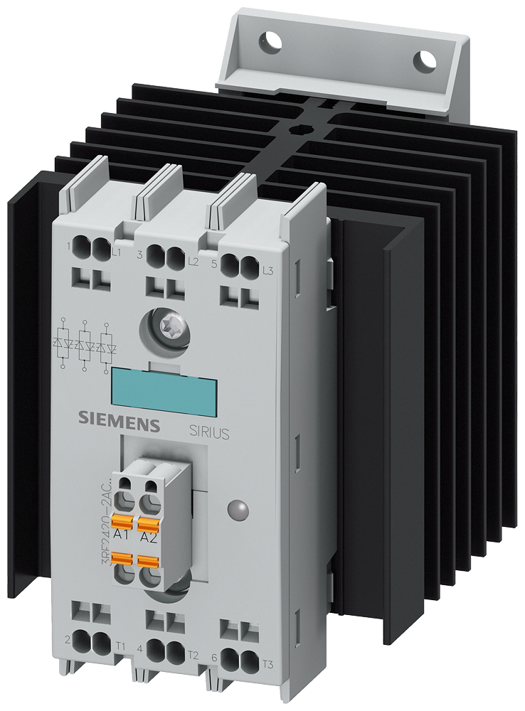 SIEMENS 3RF2420-2AC55 Solid-state contactor 3RF2, 3-ph. AC51 20 A 48-600 V/230 V AC 3-phase controlled