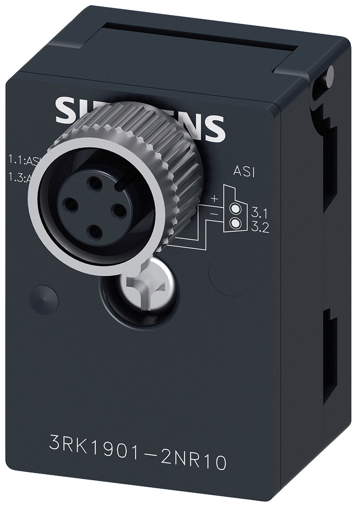 SIEMENS 3RK1901-2NR10 AS-Interface M12 branch U_ASI without Uaux, with M12 socket IP67/68/69K, max. 4 A